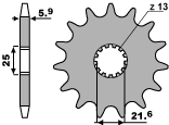 PBR řetězové kolo přední 565 13 18NC YFZ 450 '04-'13 (ŘETĚZ 520) (MADE IN ITALY)